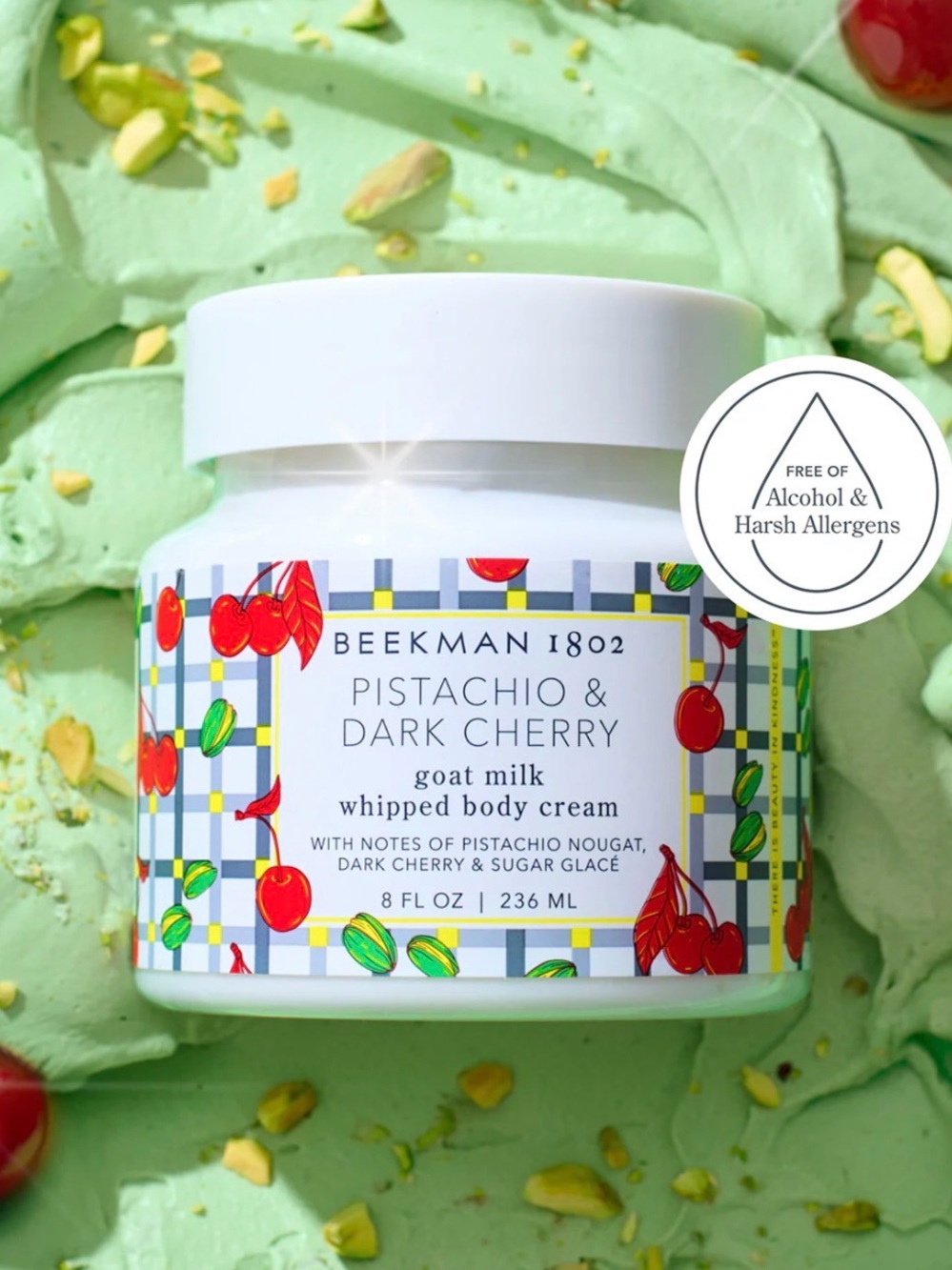 Beekman 1802 Pistachio & Dark Cherry Whipped Body Cream - Picture 5 of 7